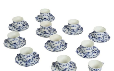Royal Copenhagen Blue Fluted Full Lace 21p Tea SET