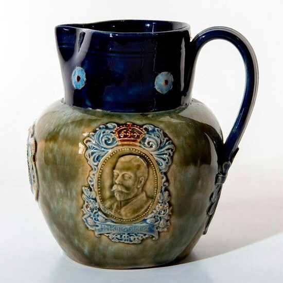 Royal Doulton Stoneware Jug, King George V and Queen