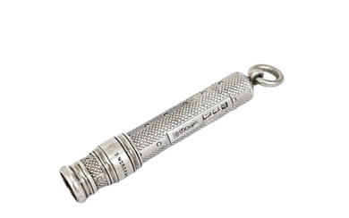 Sampson Mordan engine-turned mechanical propelling pencil with bale for necklace - Mechanical pencil