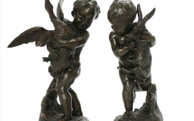 Satirical pair Playing Cupids