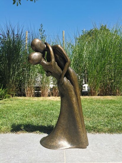 Sculpture, the kiss - Patinated bronze - recent