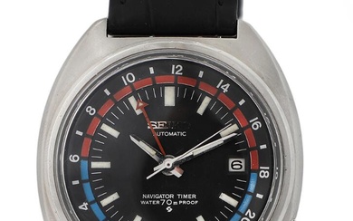 Seiko A wristwatch of steel. Model Navigator Timer, ref. 6117–6410. Mechanical movement...