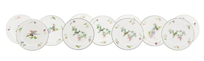 Set of Eleven Wedgwood Chinoiserie Dinner Plates
