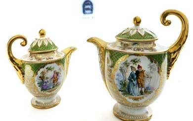 Set of Hand Painted Royal Vienna Tea Pots