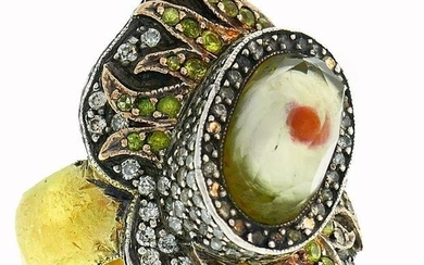 Sevan Bicakci Silver Yellow Gold Ring with Gemstones