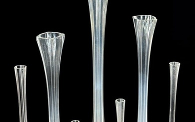 Seven Mid Century Modern Blown Glass Vases