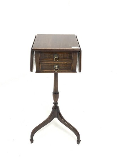 Small George III style mahogany tripod table, the top...