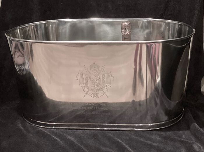 Spectacular Super Large XXL Napoleon and Lily Bollinger Champagne bucket cooler (63cm) -14 Bottles - Silverplate