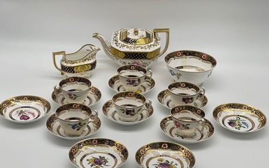 Spode Copeland&Garret 2759 Pattern Botanical Tea set 1820´s - Porcelain