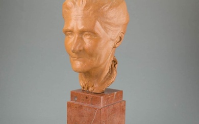 Stan PEET (1888-1966 ) - Sculpture, Bust sculpture of a lady - 33.5 cm - Marble, Terracotta