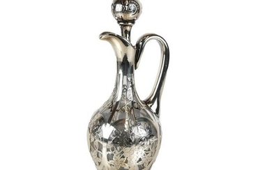 Sterling Silver Clad Crystal Decanter