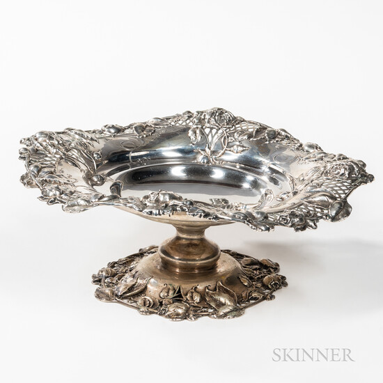 Sterling Silver Floral Pedestal Dish