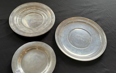 THREE STERLING SILVER TRAYS