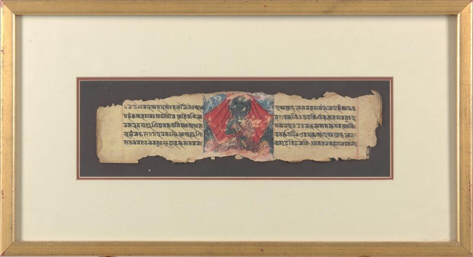 TWO TIBETAN AND THAI BUDDHIST MANUSCRIPT PAGES 17TH/19TH CENTURIES
