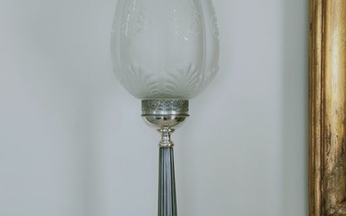 Table lamp (1) - .800 silver, Porcelain - Italy - Mid 20th century