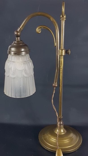 Table lamp, Art Deco Tulip molded pressed glass