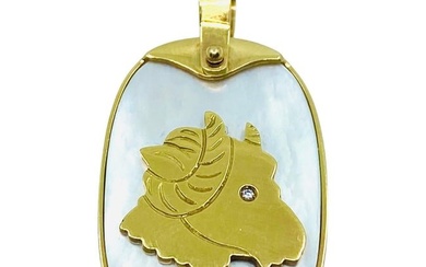 Taurus Charm Mother of Pearl Gold Zodiac Pendant