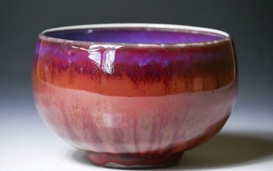 Tea bowl - Porcelain - Kawasoe Aoyama 川副青山 - Farblich herausragender Nabeshima Chawan - Signed Seizan (Aoyama) 青山 - Japan - Shōwa period (1926-1989)