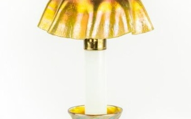 Tiffany Favrile Glass Candle Lamp