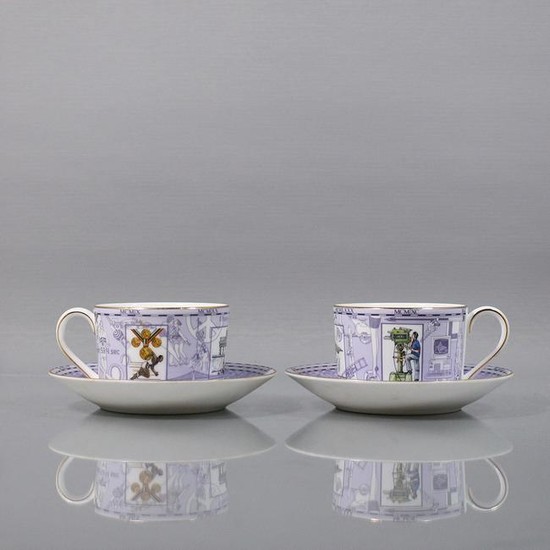 Two [2] Wedgwood Millennium c. 1999 Cups & Saucers