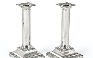 Two George V Silver Candlesticks, One by Thomas A. Scott,...