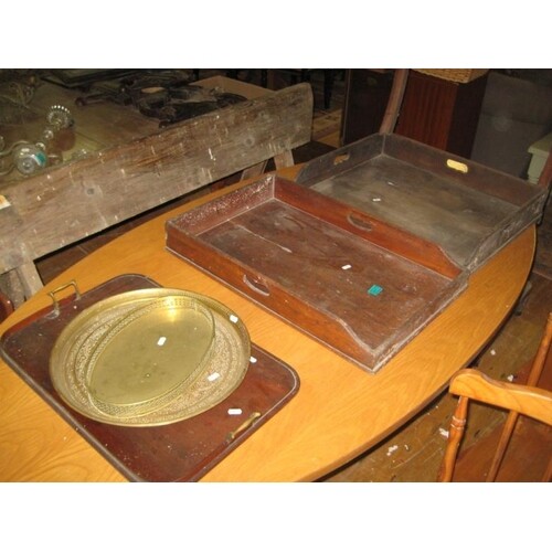 Two Georgian Mahogany Butlers Trays ( no stands ) together w...