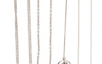Two Tiffany & Co. Sterling Silver Chain Necklaces, a Tiffany & Co. Pendant, and a Sterling Silver