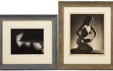 Two Vintage Framed Female Nude Photographs
