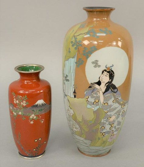 Two cloisonne enameled vases, Japan, Meiji, 19th/20th
