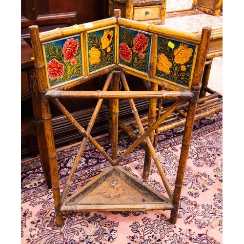 UNUSUAL TILE BACK BAMBOO STICK STAND