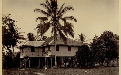 Unknown Photographer - 1880 - Living House, Penang, Malaysia, 1880 s - Very Strong Vintage Photograph