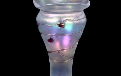 Vase, Unmarked Bohemian Art Glass