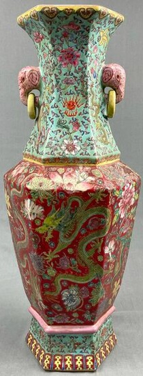 Vase with dragons and cranes. Probably China, Japan.