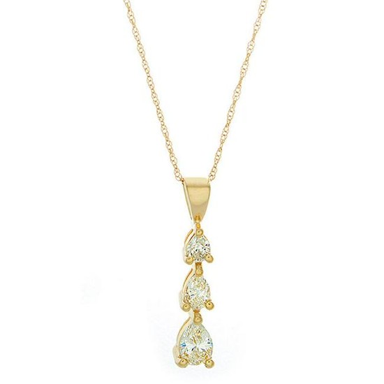 Vertical Diamond Gold Bar Pendant