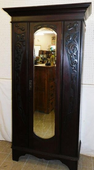 Victorian Walnut Mirrored Door Wardrobe