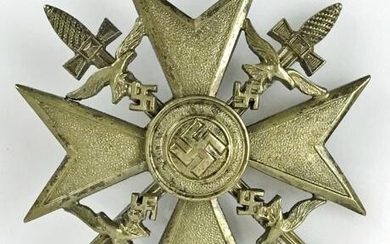 WW2 Luftwaffe Spanish Cross w/ Swords Gold, Junker