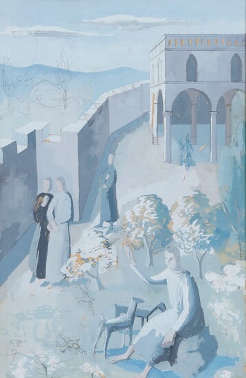 Walkers behind the walls circa 1936-1938 Gouache and pencil on...