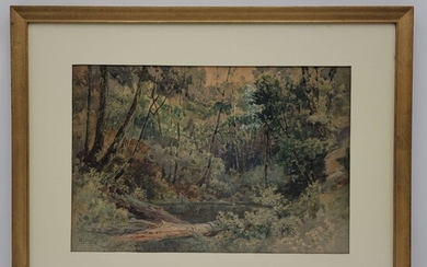 Watercolor Landscape By American William Lee Judson Ca