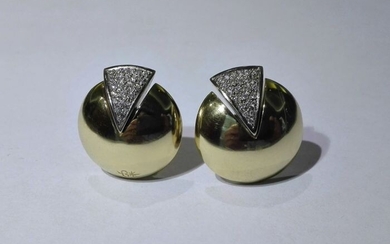 Yellow gold - Earrings - 0.45 ct Diamond