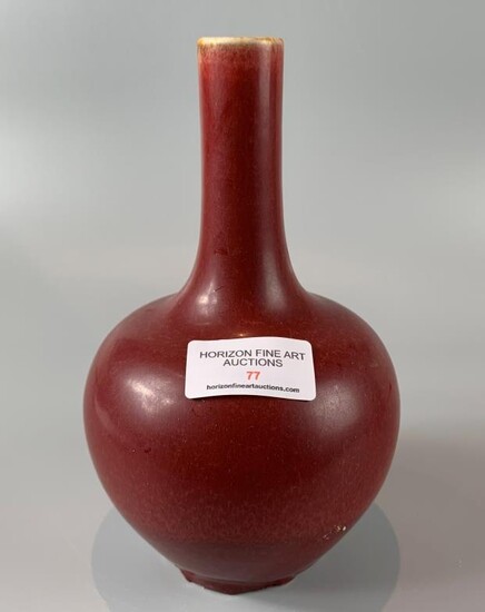 chinese OX blood glazed porcelain bottle vase, H19cm