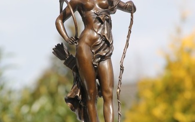 hunting diana - Statue, hunting diana - 48 cm - bronze marble