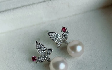 s925 silver freshwater pearl earrings