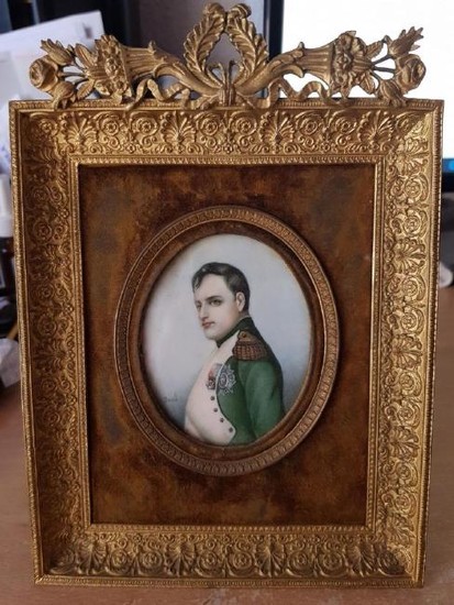 Painting - Portrait of Napoleon miniature - Gilt bronze
