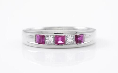 0.53ct Ruby and Diamond Ring