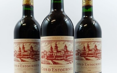 10 bouteilles CHÂTEAU COS D'ESTOURNEL 1990 2è GC Saint Estèphe (étiquettes fanées)