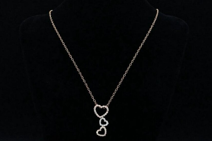 1.00ctw SI1-SI2/G-H Diamond and 14K Heart Necklace