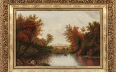 American School, 19th/20th Century Lake in Autumn