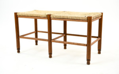 COUNTRY STYLE WOVEN SEAT BENCH