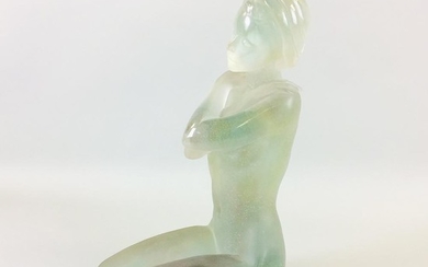 Marie-Paule Deville-Chabrolle (French, b. 1952) Eurydice for Daum France, France, late 20th century, frosted green pate de verre art gl