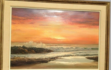 Robert William Wood Oil Painting Golden Evening Seaside